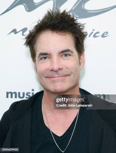 Patrick Monahan of Train visits Music Choice on October 4, 2018 in New York, United States.