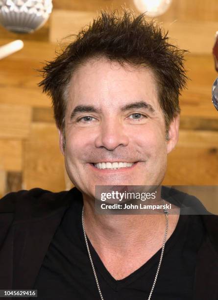 Patrick Monahan of Train visits Music Choice on October 4, 2018 in New York, United States.