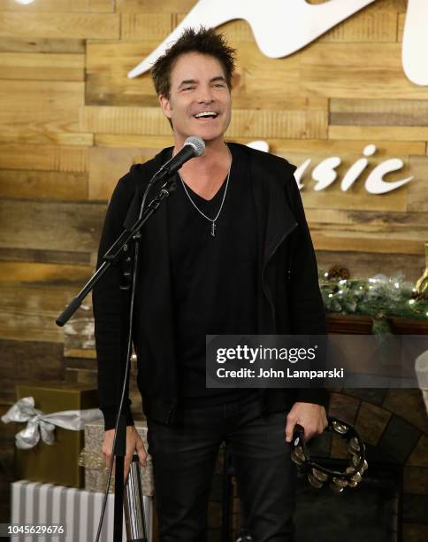 Patrick Monahan of Train performs at Music Choice on October 4, 2018 in New York, United States.