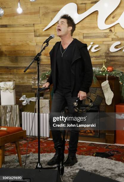 Patrick Monahan of Train performs at Music Choice on October 4, 2018 in New York, United States.