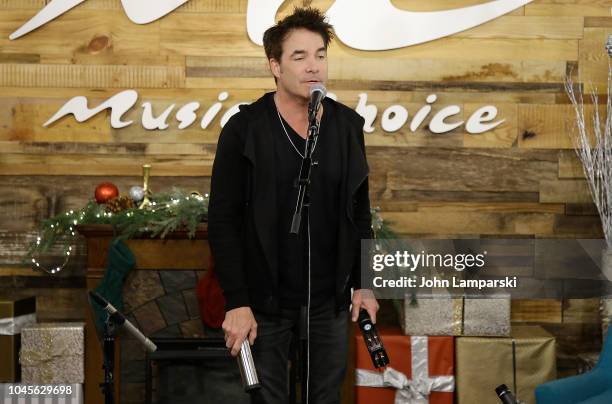 Patrick Monahan of Train performs at Music Choice on October 4, 2018 in New York, United States.