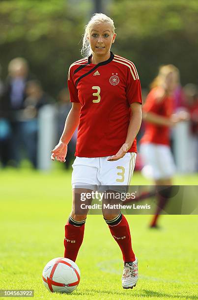 Kristina Gessat of Germany in action during the International Friendly match between England U23 Women and Germany U23 Women at Holmes Park on...