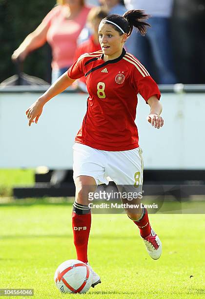 Selina Wagner of Germany in action during the International Friendly match between England U23 Women and Germany U23 Women at Holmes Park on...