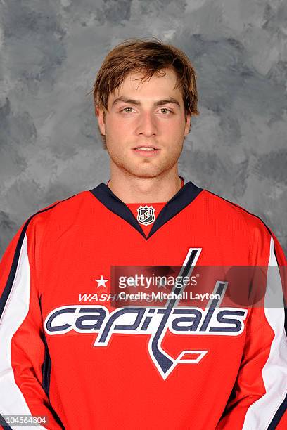 Braden Holtby of the Washington Capitals poses for his official headshot for the 2010-2011 NHL season on September 17, 2010 at the Kettler Capitals...