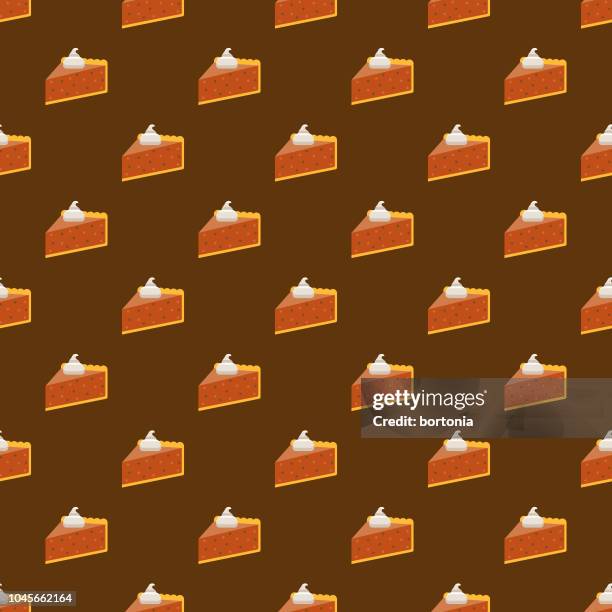 pumpkin pie thanksgiving seamless pattern - sweetie pie stock illustrations