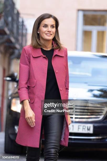 Queen Letizia of Spain attends the conference 'Iniciativas de Formacion y Empleo para jovenes' at Red Cross headquarters on October 4, 2018 in...