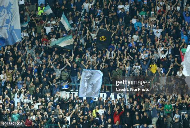 Napoli v FC Liverpool - UEFA Champions League Group C Napoli ultras supporting the team at San Paolo Stadium in Naples, Italy on October 3, 2018.