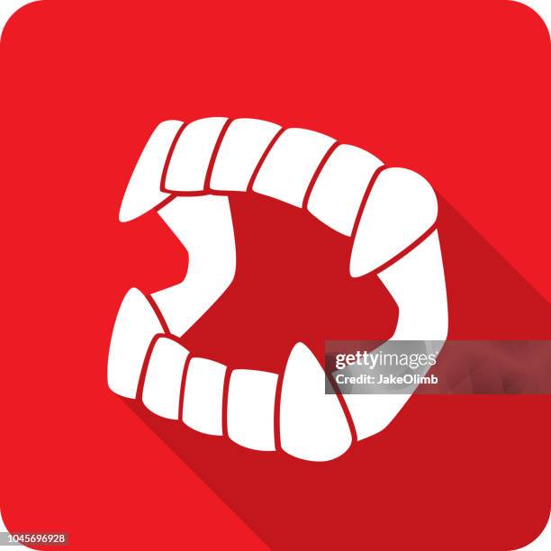 vampire fangs toy icon silhouette - animal teeth stock illustrations