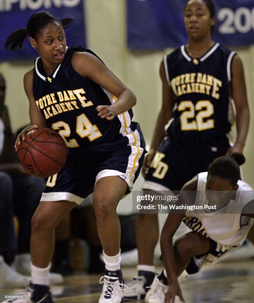 Upper Marlboro, MD Girls' high School basketball No. 1 Notre Dame at