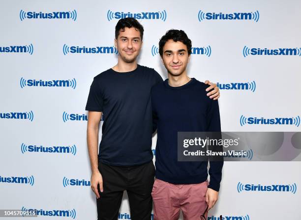 Actor/musician Nat Wolff and actor/musician Alex Wolff visit SiriusXM Studios on October 4, 2018 in New York City.