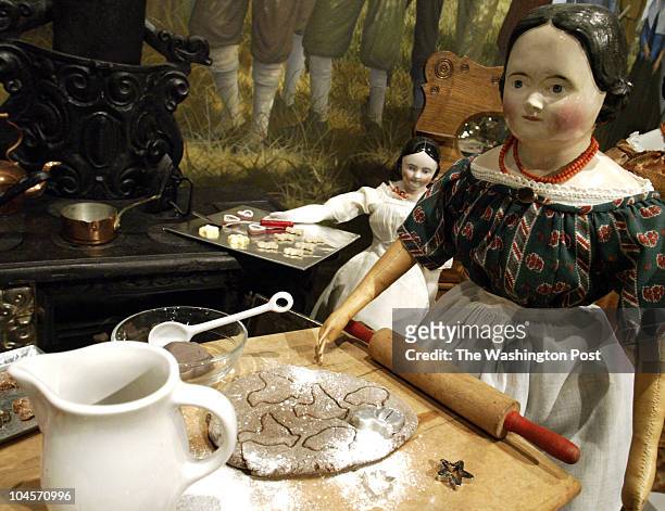 Mark Gail/ TWP Colton's Point,Md. ASSIGNMENT#:186967 EDITED BY: mg A holiday kitchen scene with circa 1900 bisque head dolls on display at the annual...