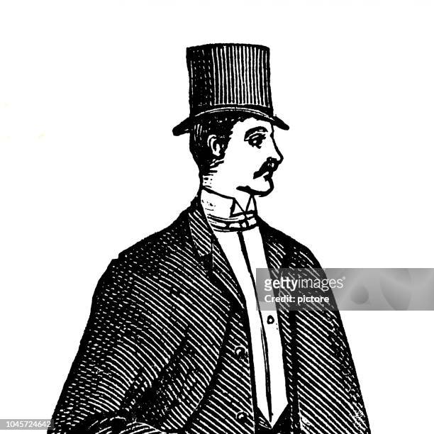 ilustrações de stock, clip art, desenhos animados e ícones de the elegance of the 19th century - homens de idade mediana
