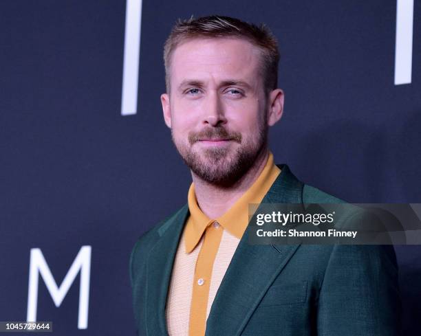 Actor Ryan Gosling attends the "First Man" premiere at the National Air and Space Museum on October 4, 2018 in Washington, DC.