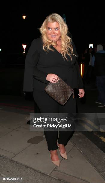 Gemma Collins seen on a night out at China Tang restaurant on October 4, 2018 in London, England.