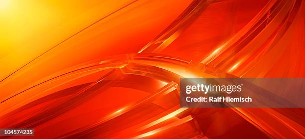 three-dimensional curved lines in red - creative studio stock illustrations