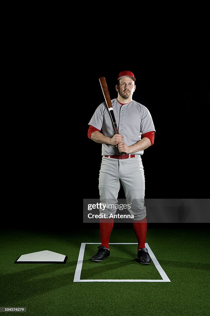 A baseball player, portrait, studio shot