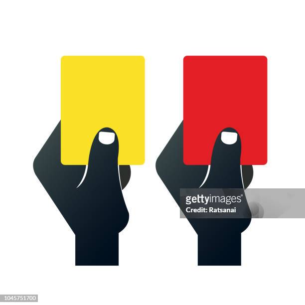 red and yellow cards - red card stock illustrations