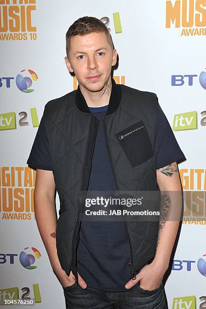 Professor Green attends the 'BT Digital Music Awards' at The Roundhouse on September 30, 2010 in London, England.