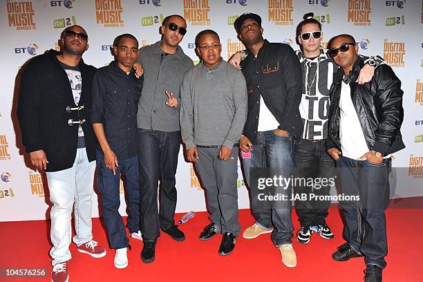 Roll Deep attends the 'BT Digital Music Awards' at The Roundhouse on September 30, 2010 in London, England.