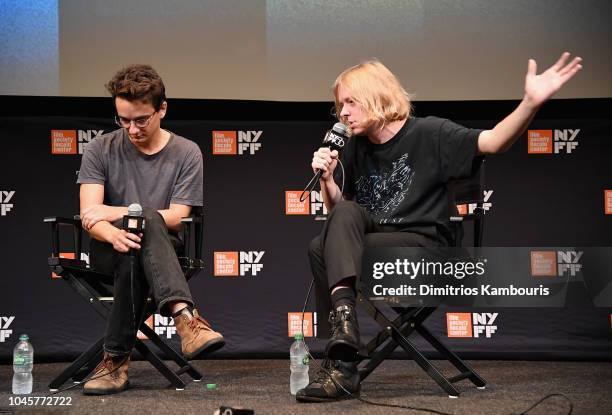 Directors Gabriel Abrantes and Daniel Schmidt attend The 56th New York Film Festival - "Diamontino" at The Film Society of Lincoln Center, Walter...