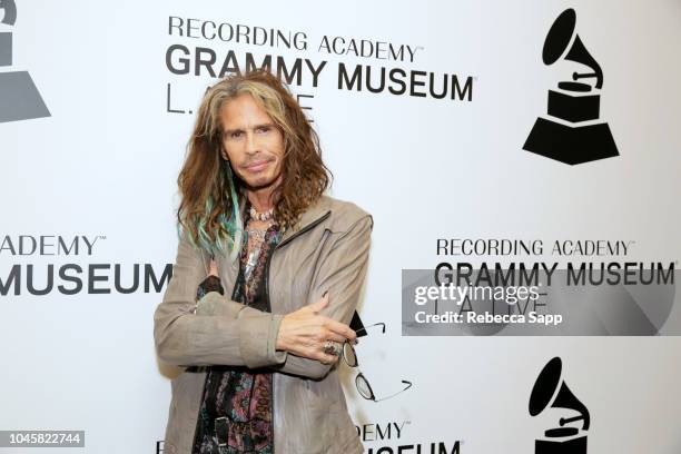 Steven Tyler attends Muscle Shoals - Small Town, Big Sound at the GRAMMY Museum on October 4, 2018 in Los Angeles, California.