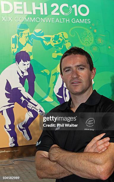 Phillip Burrows of the New Zealand Men's hockey team poses at the Main Press Centre ahead of the Delhi 2010 Commonwealth Games on October 1, 2010 in...