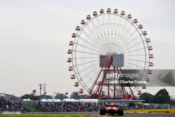 Kimi Raikkonen of Finland driving the Scuderia Ferrari SF71H on track during practice for the Formula One Grand Prix of Japan at Suzuka Circuit on...