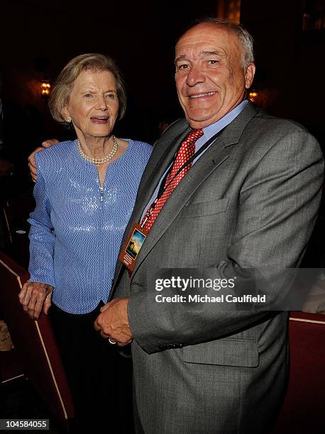 Penny Chnerey and William Nack attend the "Secretariat" premiere after party on September 30, 2010 in Hollywood, California.