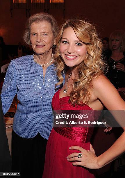 Penny Chenery and actress Carissa Capobianco attend the premiere of Walt Disney Pictures' "Secretariat" after party at the on September 30, 2010 in...