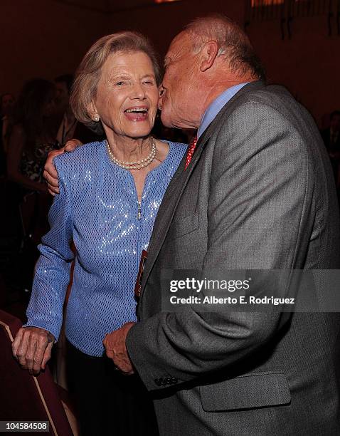 Penny Chenery and writer William Nack attend the premiere of Walt Disney Pictures' "Secretariat" after party at the on September 30, 2010 in...