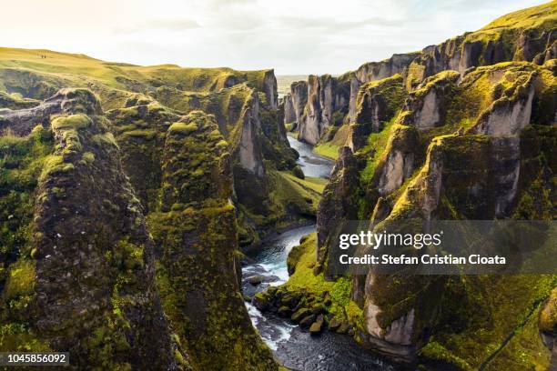 fjadrargljufur canyon in iceland - iceland bildbanksfoton och bilder