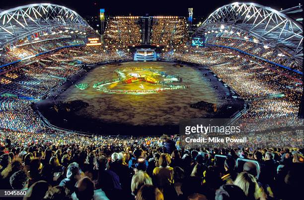 General view from the Opening Ceremony of the Sydney 2000 Olympic Games at the Olympic Stadium in Homebush Bay, Sydney, Australia. Mandatory Credit:...