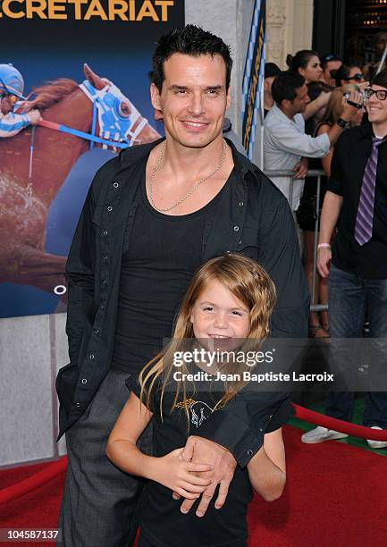 Antonio Sabato Jr.; Mina Bree attend the 'Secretariat' film premiere at the El Capitan Theatre on September 30, 2010 in Hollywood, California.