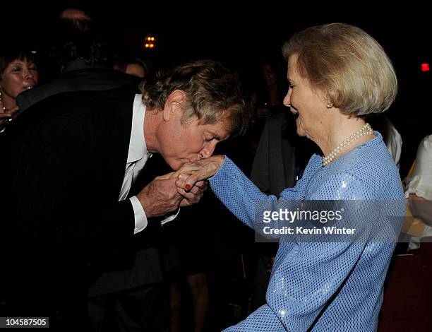 Director Randall Wallace and Secretariat's former owner sportswoman Penny Chenery pose at the after party for the premiere of Walt Disney Pictures'...