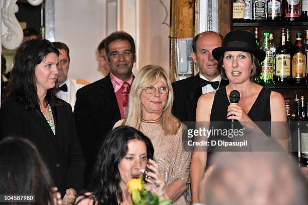 Nancy Sinatra and daughters Amanda Erlinger and A.J. Lambert attend the Sinatra Family Estates Wine Dinner at Patsy's on September 30, 2010 in New...