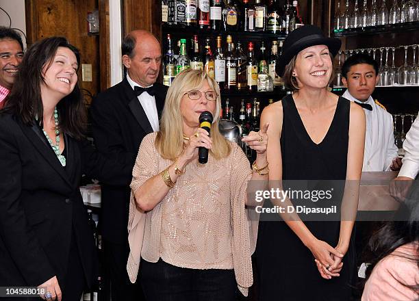 Nancy Sinatra and daughters A.J. Lambert and Amanda Erlinger attend the Sinatra Family Estates Wine Dinner at Patsy's on September 30, 2010 in New...