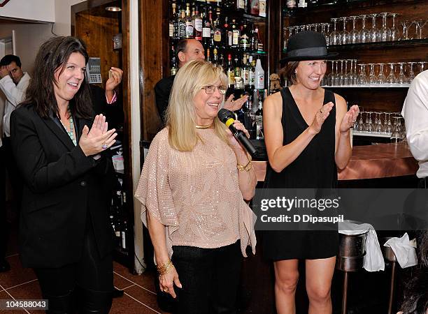 Nancy Sinatra and daughters A.J. Lambert and Amanda Erlinger attend the Sinatra Family Estates Wine Dinner at Patsy's on September 30, 2010 in New...