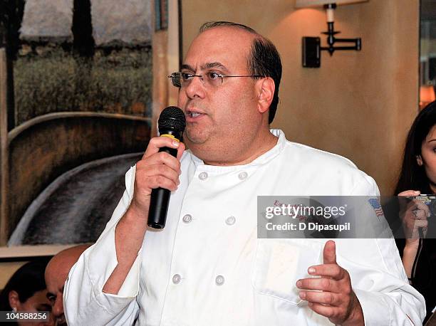 Executive chef and co-ower of Patsy's Sal Scognamillo attends the Sinatra Family Estates Wine Dinner at Patsy's on September 30, 2010 in New York...