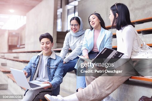 Break Between Class University Students Having A Break Between Classes High-Res Stock Photo ...