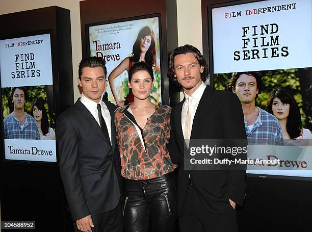 Dominic Cooper, Gemma Arterton and Luke Evans attend Film Independent's Screening of "Tamara Drewe" at Pacific Design Center on September 30, 2010 in...