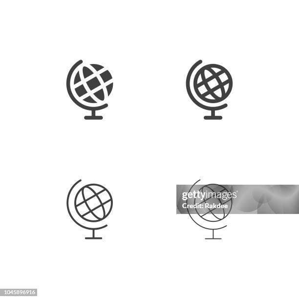 ilustrações de stock, clip art, desenhos animados e ícones de desktop globe icons - multi series - globo terrestre de escritório