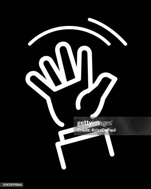 stockillustraties, clipart, cartoons en iconen met zwaaiende hand - zwaaien