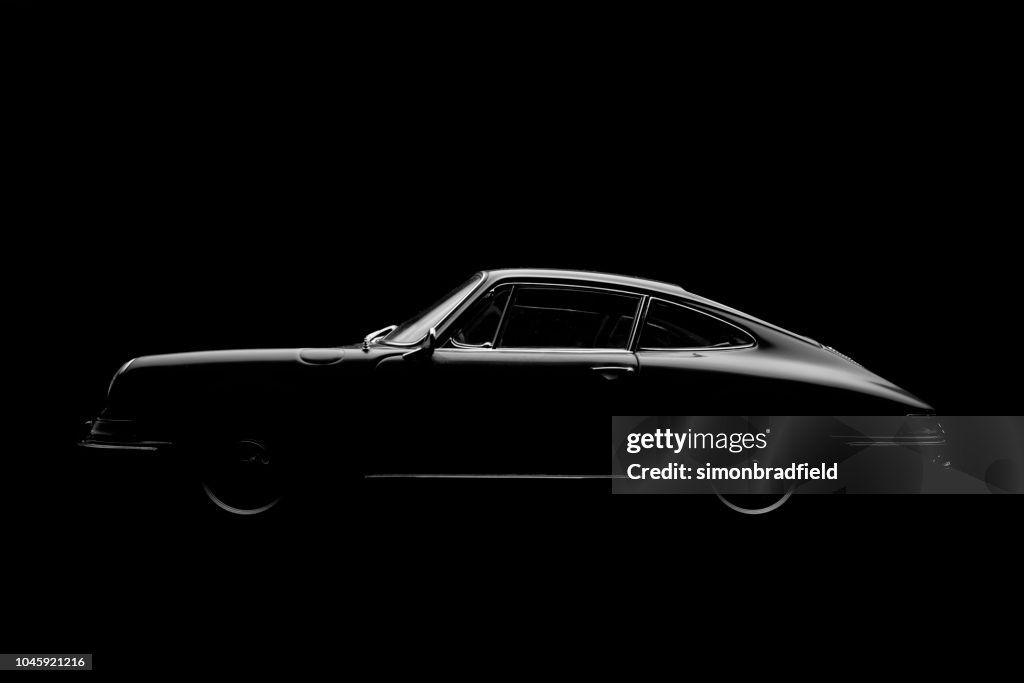 Model Porsche 911 In Black And White
