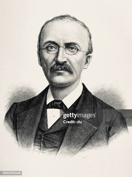 ilustrações de stock, clip art, desenhos animados e ícones de portrait of heinrich schliemann, german archaeologist, 1822-1869 - heinrich schliemann