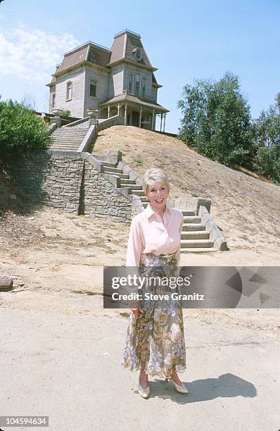 Janet Leigh during Winner Sue Pelinski First Person in 40 Years to Shower in the Bates Motel Room at Universal Studios in Universal City, California,...