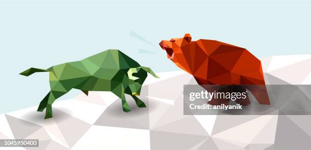 ilustrações, clipart, desenhos animados e ícones de bull and bear - touro animais machos