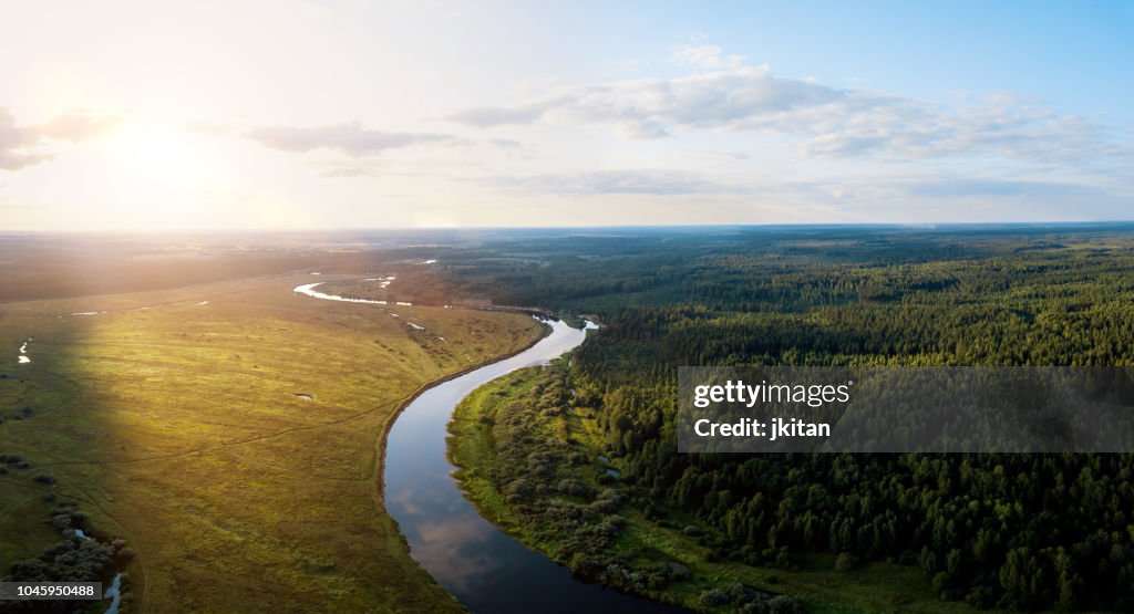 Sunset on a river
