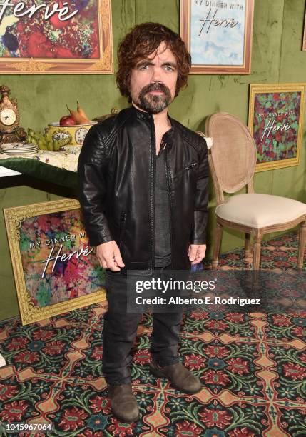 Peter Dinklage attends the premiere of HBO Films' "My Dinner With Herve" at Paramount Studios on October 4, 2018 in Hollywood, California.