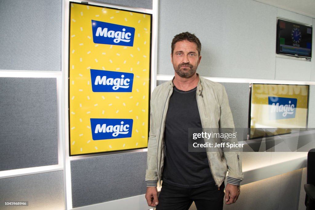 Gerard Butler Visits Magic Radio and Absolute Radio