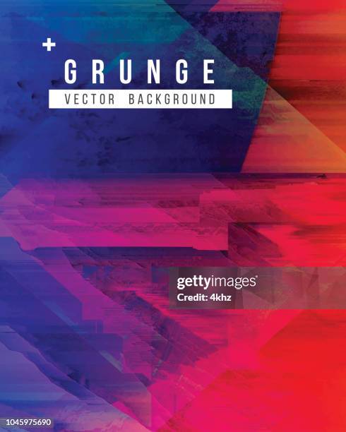 high contrast digital glitch abstract grunge background - rainbow reflection stock illustrations